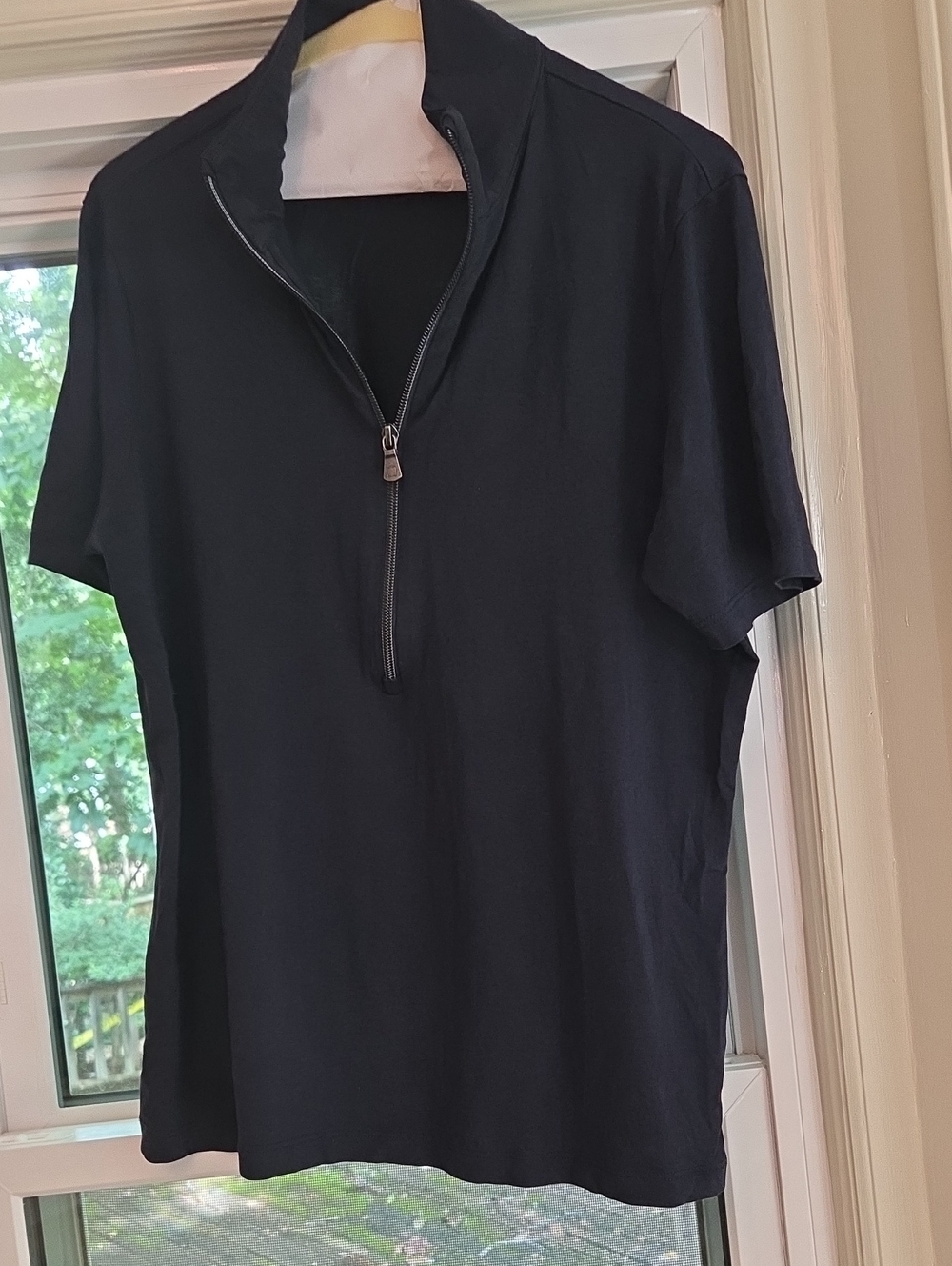 Anatomie Serena Dark Navy Short-Sleeve Half-Zip Polo L